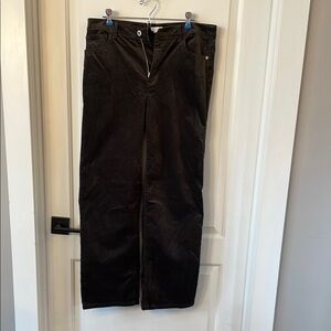 J Jill Women’s Brown Velvet Wide leg Pants Size 12